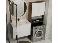 TOPESHOP POLA - Mueble de baño sobre la lavadora - Antracita / Blanco