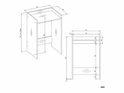 New POLA NP - Mueble de baño para lavadora + Estante de baño - 64x50x97,5 cm - Cachemira Mueble Para Lavadora