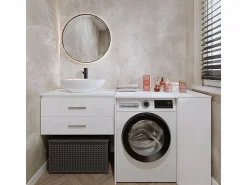 Best POLA NP 1D - Armario para lavadora de baño con puertas 2 estantes - 95x64x88,5 cm - Mueble Para Lavadora