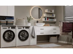 Best POLA NP 1D - Armario para lavadora de baño con puertas 2 estantes - 95x64x88,5 cm - Mueble Para Lavadora