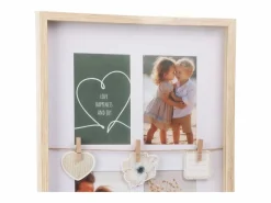 Discount Portafotos con clips para decoración natural/ 43,5x31,3x2,7 cm Blanco