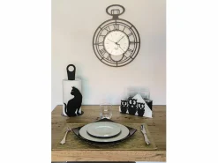Hot Portarrollos de papel de sobremesa de acero con diseño gato , capacidad para 1 rollo, diseño elegante para salón y cocina, fabricado en Italia. Estatua