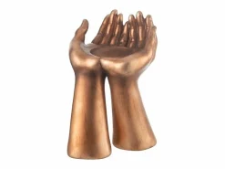 J-Line Portavelas de poliresina cobre 19*17.5*25 cm