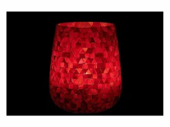 Hot J-Line Portavelas triangular de vidrio 17x17x21 cm Rosa