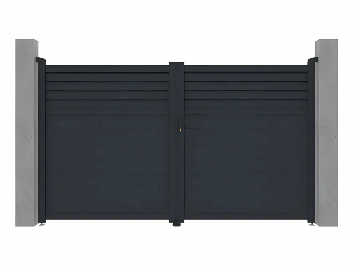 Discount EXPERTLAND Portón aluminio persiana - Ancho 305 x Alt. 181 cm - Antracita - VIAZO Gris antracita