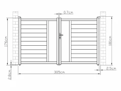 Online Portón batiente eléctrico de aluminio Ancho 305 x Alt. 181 cm antracita GREGOR Portón