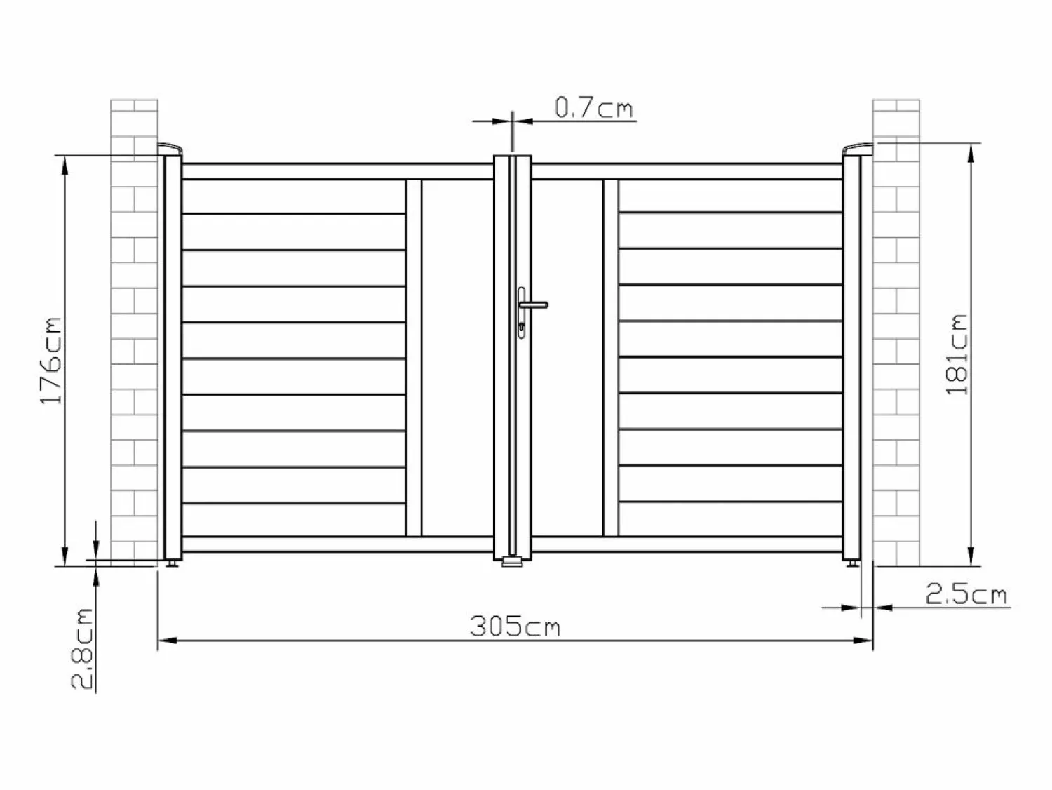Online Portón batiente eléctrico de aluminio Ancho 305 x Alt. 181 cm antracita GREGOR Portón