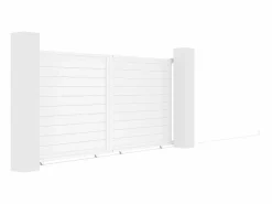 Best EXPERTLAND Portón corredero aluminio Ancho 374 x Alt. 180 cm NAZARIO Blanco