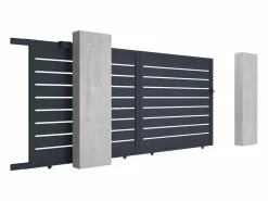EXPERTLAND Portón corredero de aluminio antracita - 392x176 cm - PRIMO Gris antracita