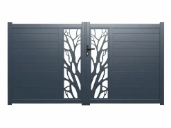 Clearance Portón de aluminio Ancho 350 x Alt. 164 cm antracita LABRIT II Portón