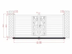 Clearance Portón de aluminio Ancho 350 x Alt. 164 cm antracita LABRIT II Portón