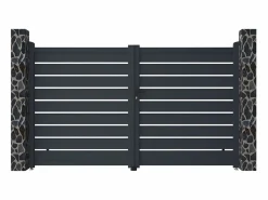 Clearance EXPERTLAND Portón de aluminio color antracita Ancho 300 x Alt. 176 cm PRIMO Gris antracita