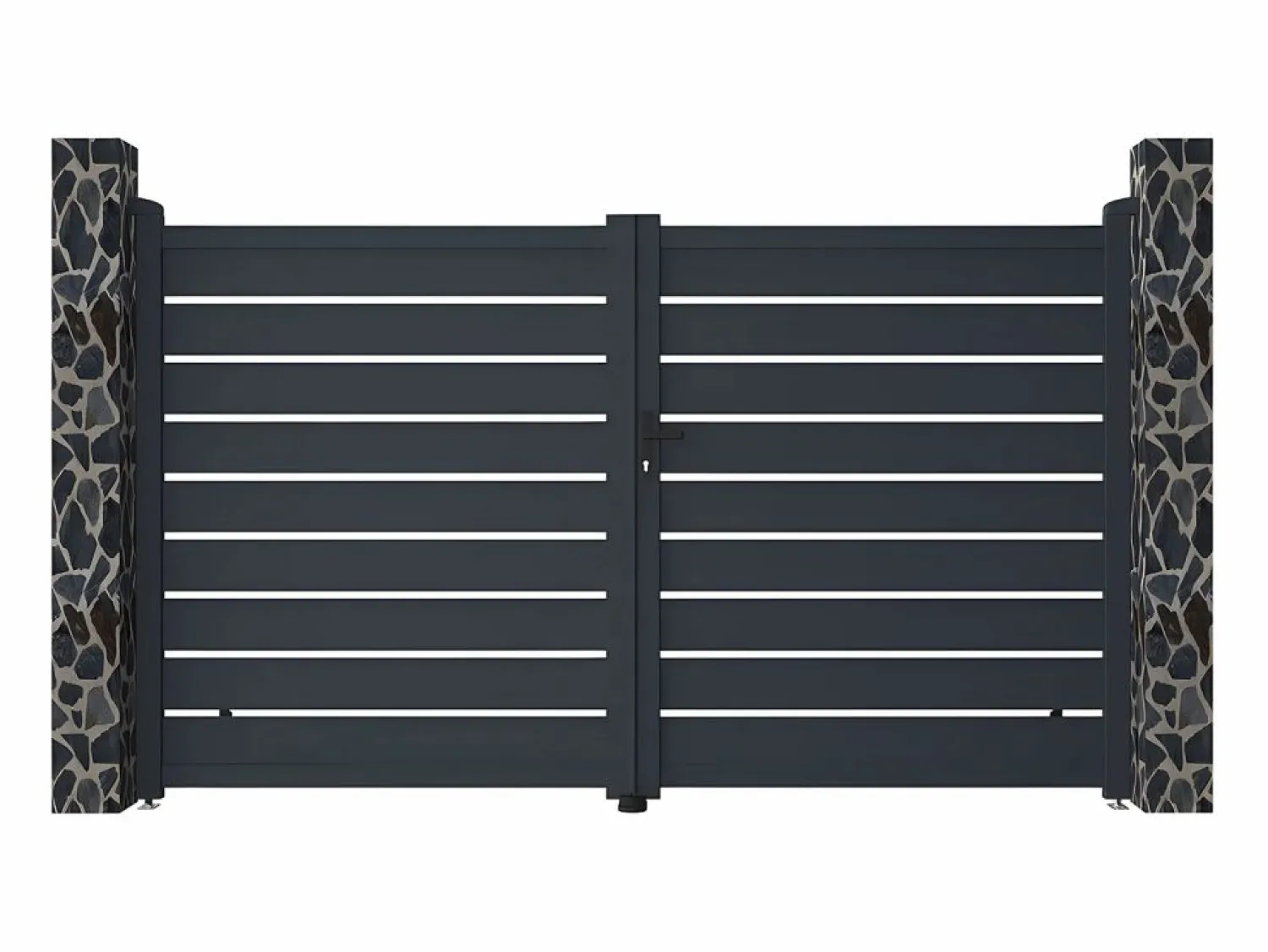 Clearance EXPERTLAND Portón de aluminio color antracita Ancho 300 x Alt. 176 cm PRIMO Gris antracita
