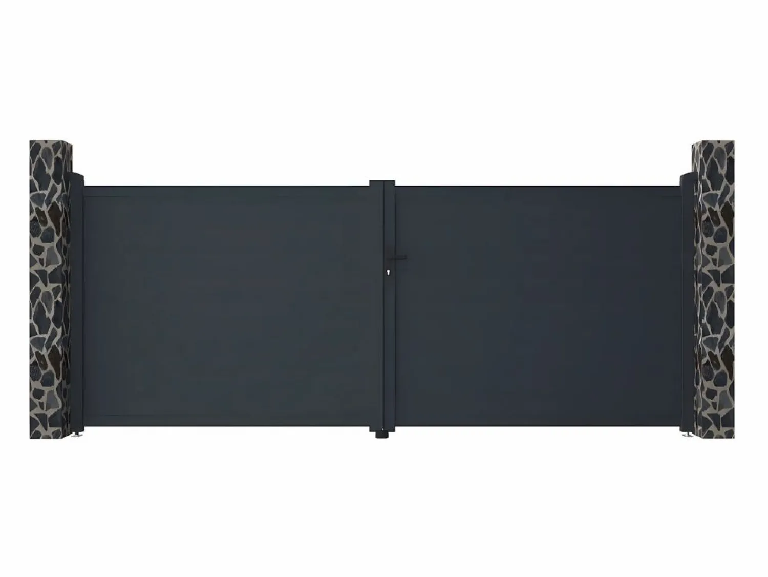 Portón de aluminio color antracita Ancho 392 x Alt. 158 cm NAZARIO Portón
