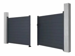 Portón de aluminio color antracita Ancho 392 x Alt. 158 cm NAZARIO Portón