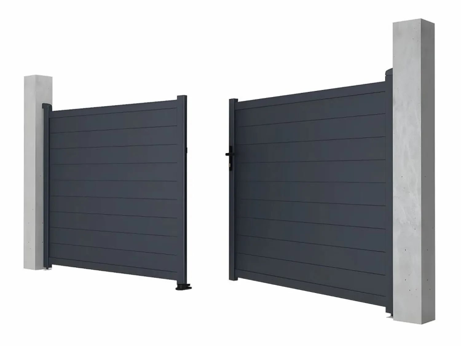 Portón de aluminio color antracita Ancho 392 x Alt. 158 cm NAZARIO Portón