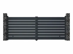 EXPERTLAND Portón de aluminio color antracita Ancho 392 x Alt. 158 cm PRIMO