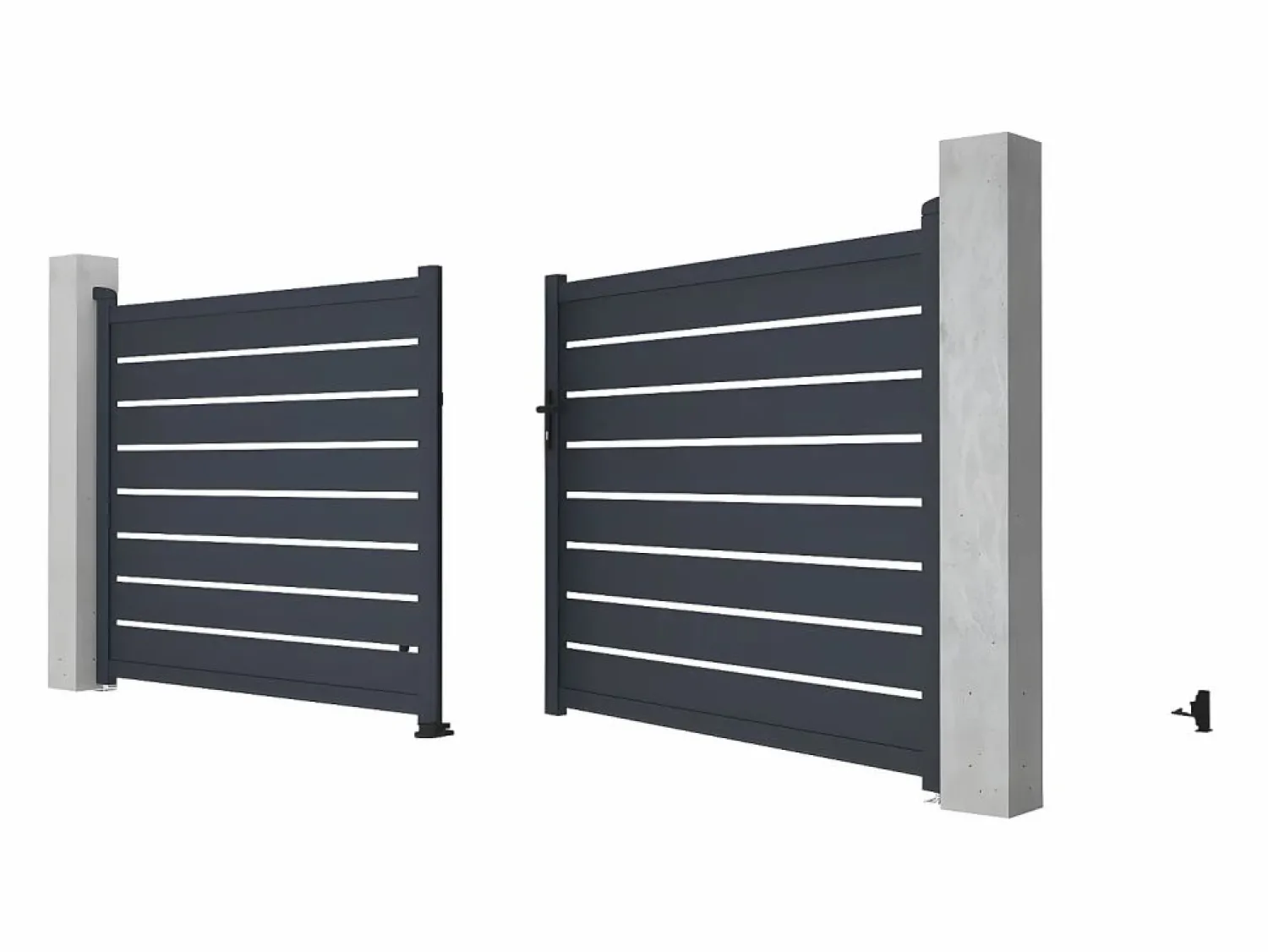 EXPERTLAND Portón de aluminio color antracita Ancho 392 x Alt. 158 cm PRIMO