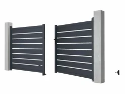 EXPERTLAND Portón de aluminio color antracita Ancho 350 x Alt. 158 cm PRIMO
