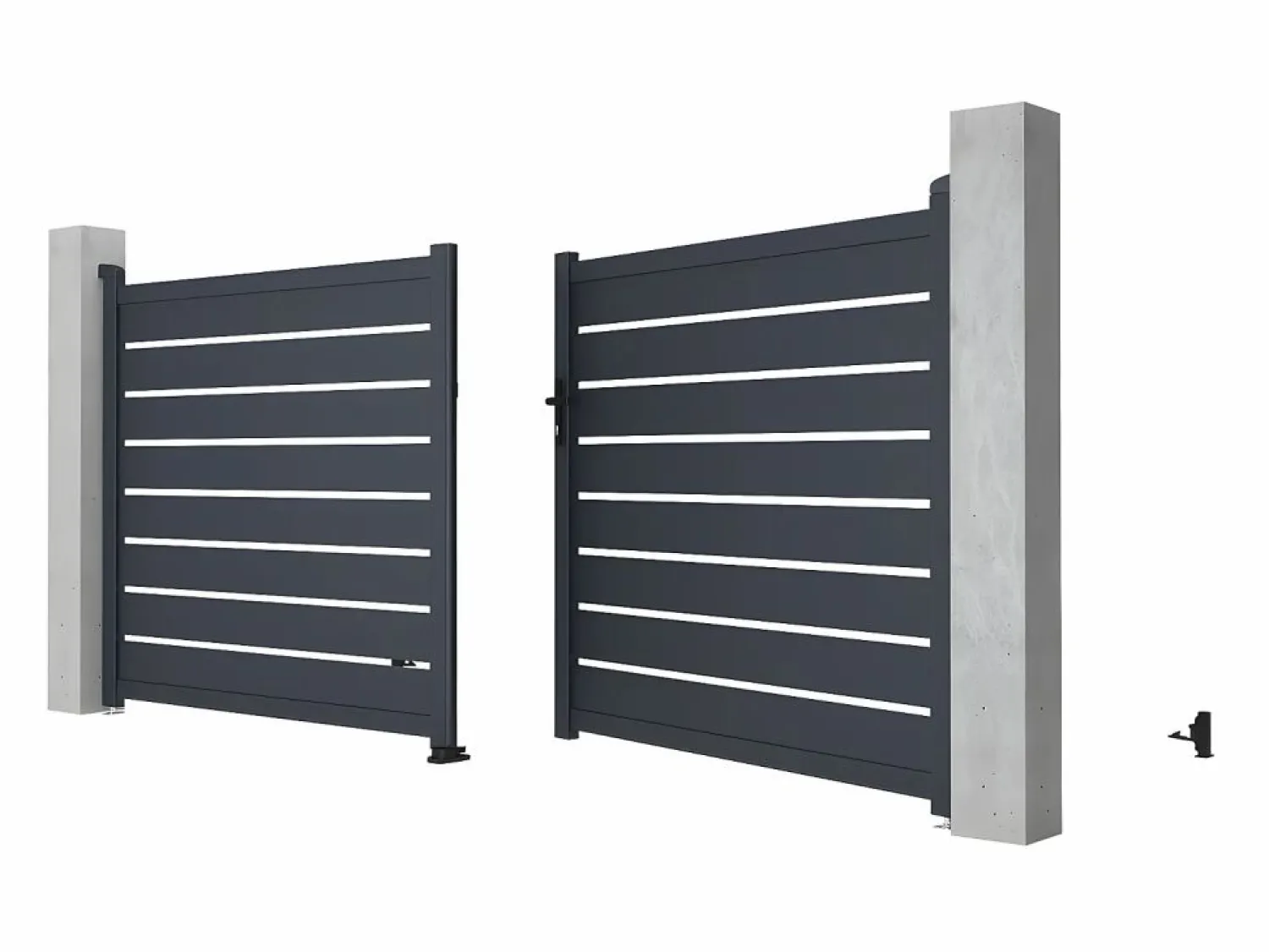 EXPERTLAND Portón de aluminio color antracita Ancho 350 x Alt. 158 cm PRIMO