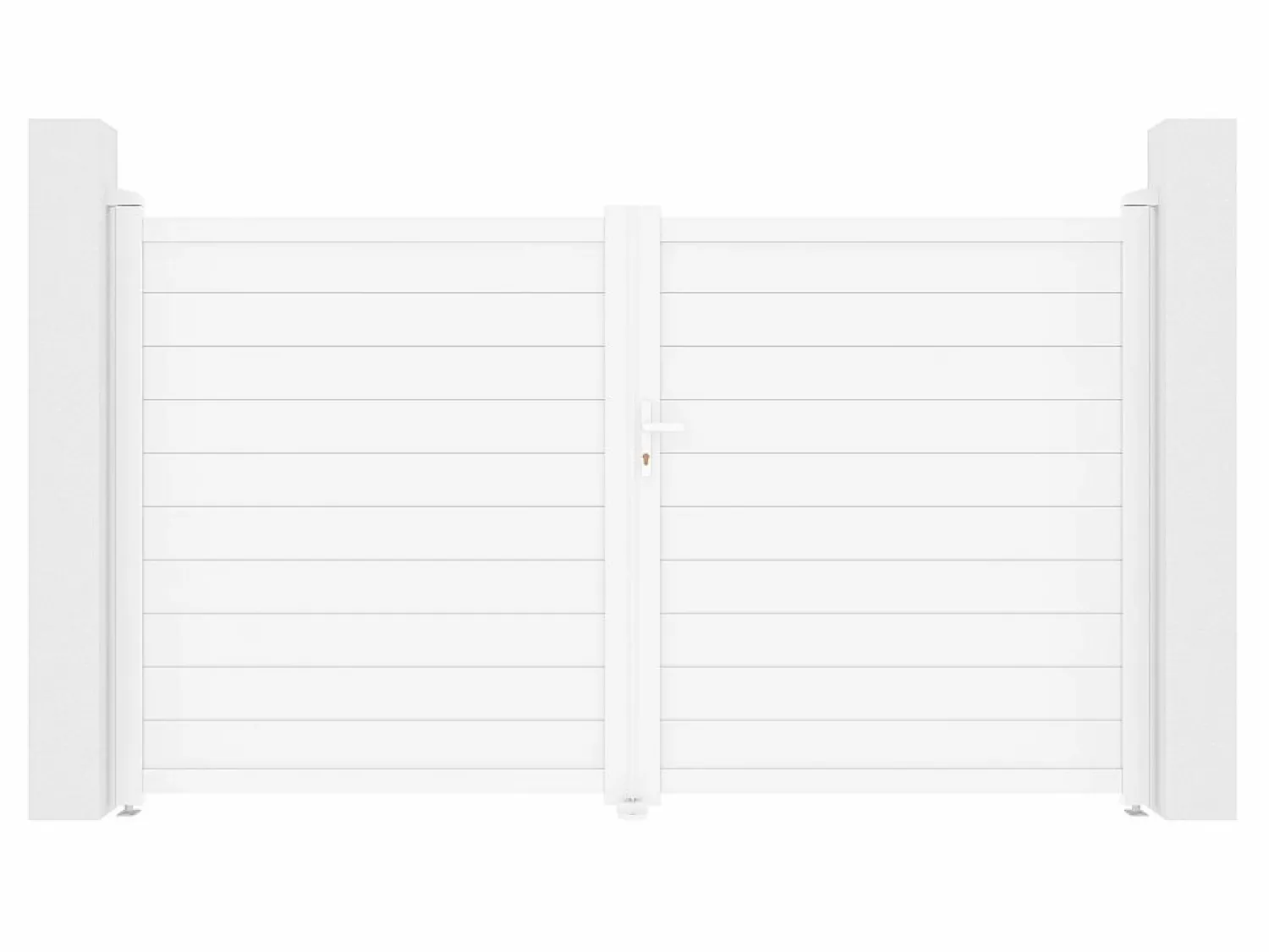 Outlet Portón eléctrico batiente de aluminio Ancho 305 x Alt. 181 cm NAZARIO Portón