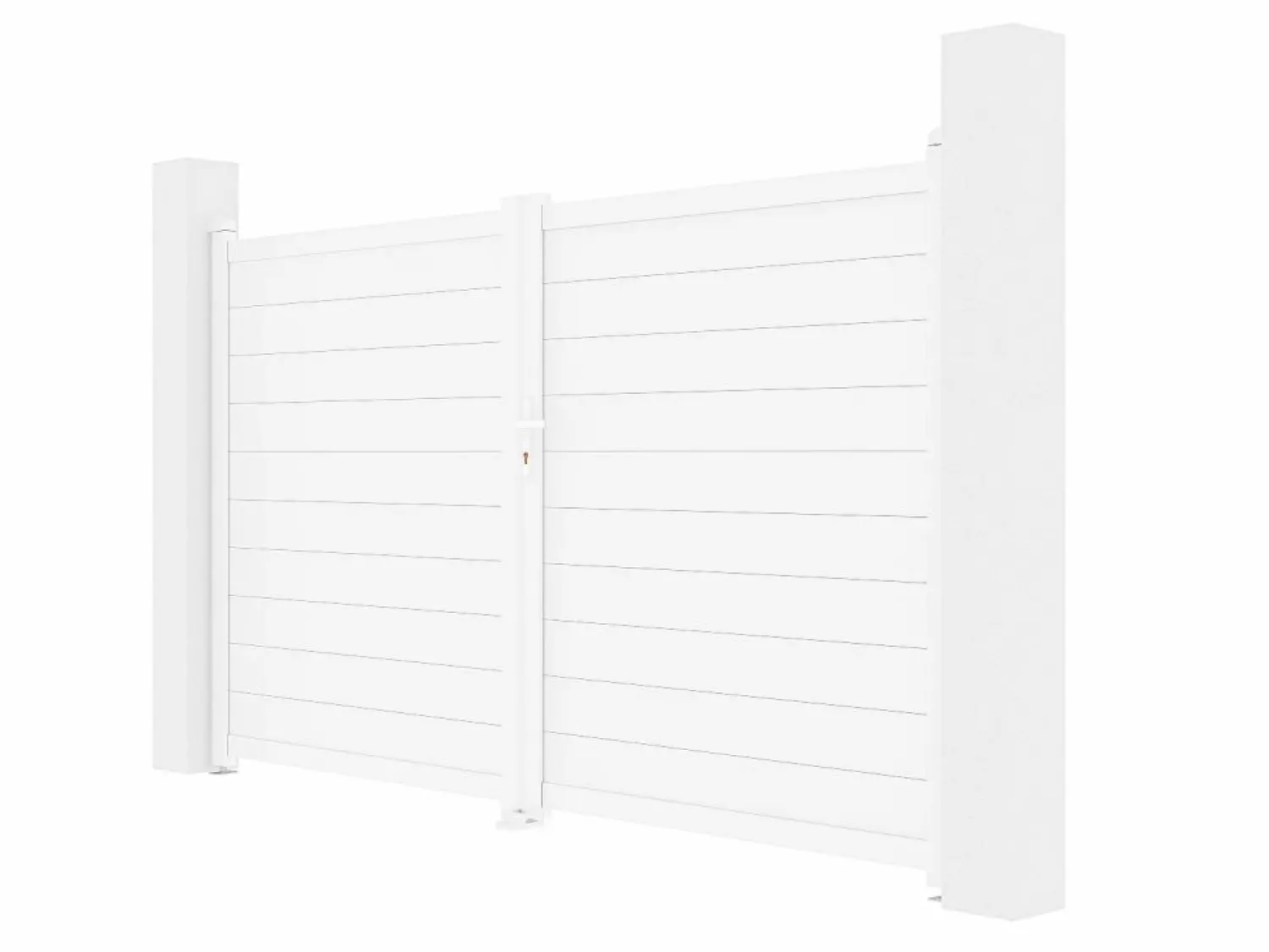 Outlet Portón eléctrico batiente de aluminio Ancho 305 x Alt. 181 cm NAZARIO Portón