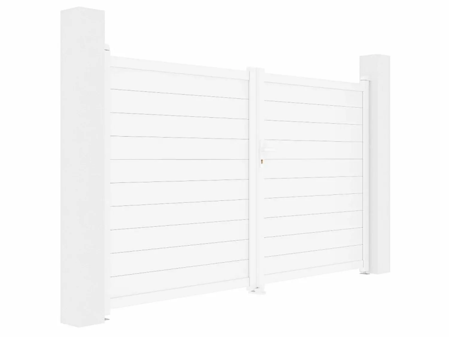 Outlet Portón eléctrico batiente de aluminio Ancho 305 x Alt. 181 cm NAZARIO Portón
