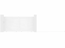 EXPERTLAND Portón eléctrico corredero de aluminio Ancho 374 x Alt. 180 cm NAZARIO Blanco