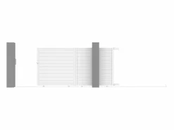 EXPERTLAND Portón eléctrico corredero de aluminio Ancho 374 x Alt. 180 cm NAZARIO Blanco