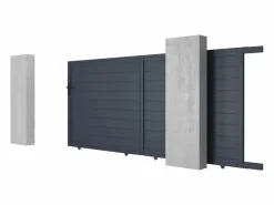 Sale Portón motorizado de aluminio color antracita NAZARIO - Ancho 350 x Alt. 158 cm Portón