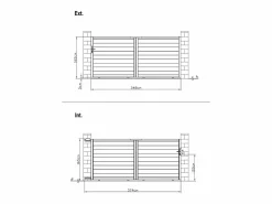 Sale Portón motorizado de aluminio color antracita NAZARIO - Ancho 350 x Alt. 158 cm Portón