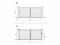 Discount EXPERTLAND Portón motorizado de aluminio color antracita NAZARIO - Ancho 392 x Alt. 173 cm Gris antracita