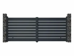 Discount Portón motorizado de aluminio color antracita PRIMO - Ancho 392 x Alt. 158 cm Portón