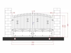 Online Portón de aluminio Ancho 300 x Alt. 183 cm NERBIS Portón
