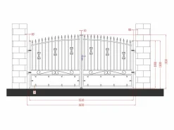 Best Portón de aluminio Ancho 367 x Alt.183 cm NERBIS Portón