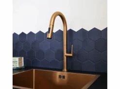 Discount Essebagno Portofino Mezclador de lavabo con teleducha extraíble en cobre cepillado Cobrizo