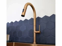 Discount Essebagno Portofino Mezclador de lavabo con teleducha extraíble en cobre cepillado Cobrizo