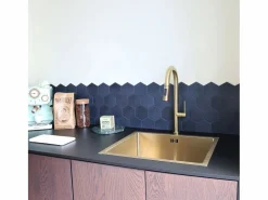 Online Portofino Mezclador de lavabo con teleducha extraíble en oro cepillado Grifo De Cocina