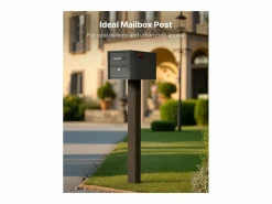 Hot Poste de Buzón SucceBuy, 109,4 x 11 x 11 cm, Soporte de Buzón Empotrado de Acero con Revestimiento en Polvo, Kit de Poste Metálico Bronce
