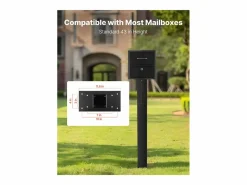 New Poste de Buzón SucceBuy, 109,4 x 30 x 15 cm, Soporte de Buzón Empotrado Acero Revestimiento en Polvo, con Placa Universal Negro