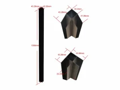 Outlet Vente-unique Poste esquinero para marquesina de aluminio lacado en polvo de 130 cm BAYVIEW Negro