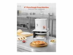 Discount Prensa para Masa SucceBuy Eléctrica, Placa 15 cm, Prensa para Pizza de Acero Inoxidable, Formadora de Pizza Comercial de Grosor Ajustable, para Cafés Plateado