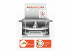 Discount Prensa para Masa SucceBuy Eléctrica, Placa 15 cm, Prensa para Pizza de Acero Inoxidable, Formadora de Pizza Comercial de Grosor Ajustable, para Cafés Plateado