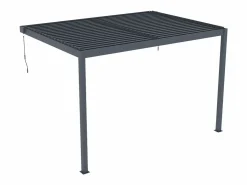 Online Pérgola adosada bioclimática de aluminio con láminas orientables 11,85 m², MANDELLO Pérgola