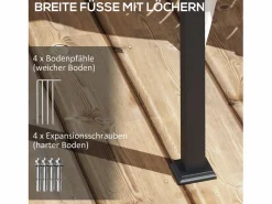 Clearance Pérgola adosada con techo retráctil, estructura de aluminio, color crema (297x297x230cm) Blanco