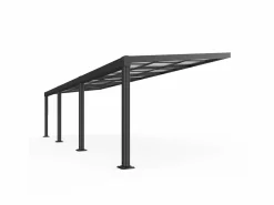 Discount Pérgola adosada con techo deslizante - 27 m² - antracita - IZEDA Pérgola