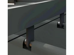 Pérgola adosada con techo retráctil, estructura de acero y poliéster, color oscuro (297x297x230cm)