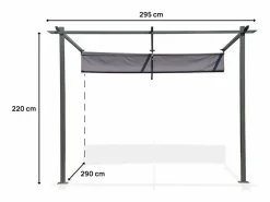 Clearance Habitat et jardin Pérgola adosada con techo retráctil - 3 x 3 m - Gris antracita