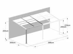 Best Pérgola adosada con techo corredizo - 18 m² - antracita - IZEDA Pérgola
