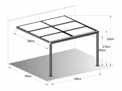 Best EXPERTLAND Pérgola adosada con techo deslizable, 12m², antracita IZEDA Gris antracita